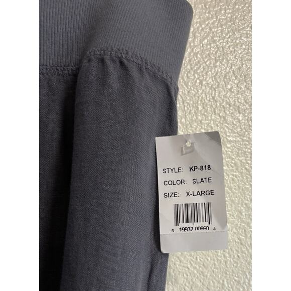 NWT Krisa By Revolve Size XL 100% Linen Wide Leg Gray Pants Lagenlook Grunge - Picture 6 of 12